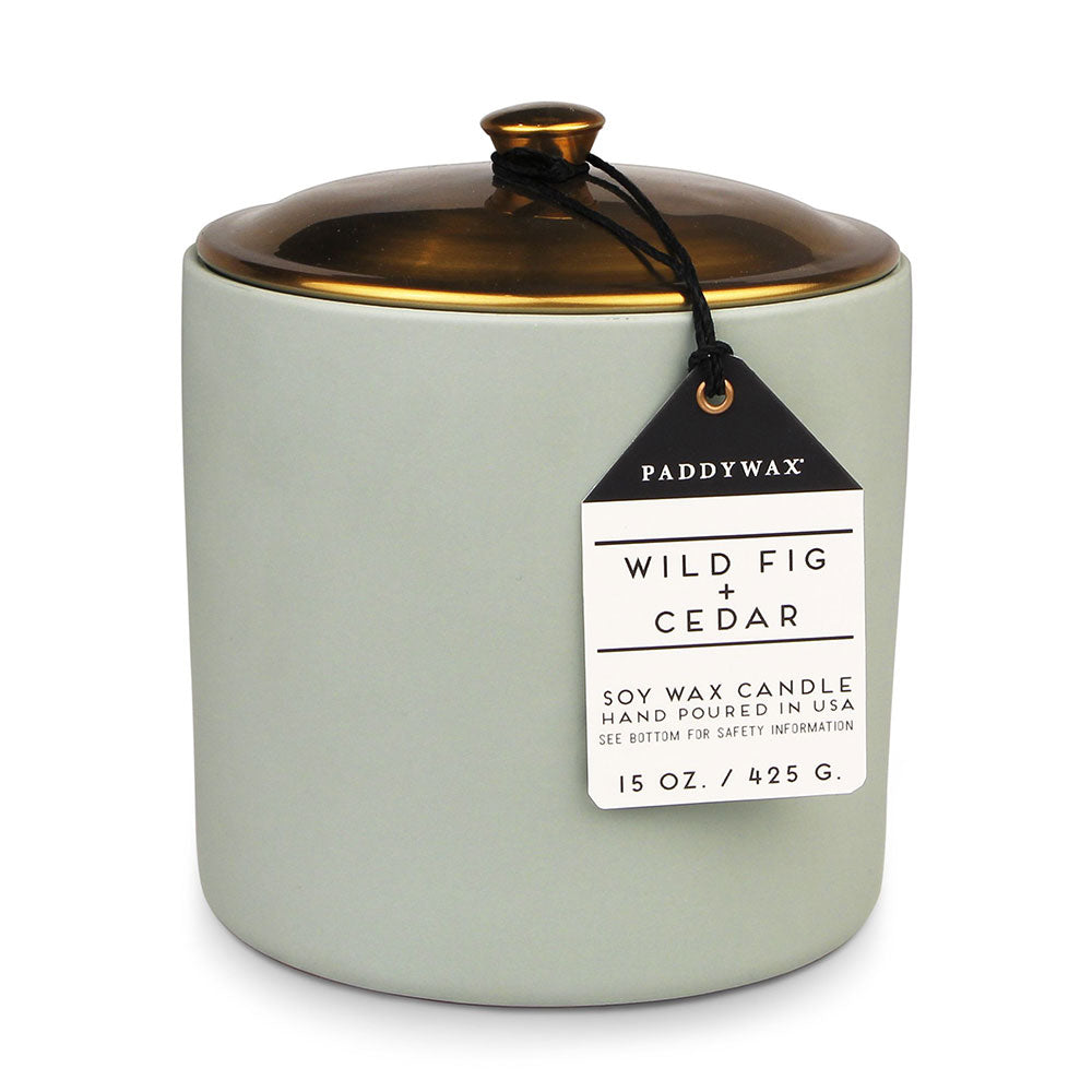 Hygge Wild Fig & Cedar Candle in Ceramic (Sage)