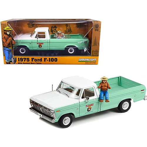 1975 Ford F-100 Forest Service with Bear 1:18 Scale (Green)