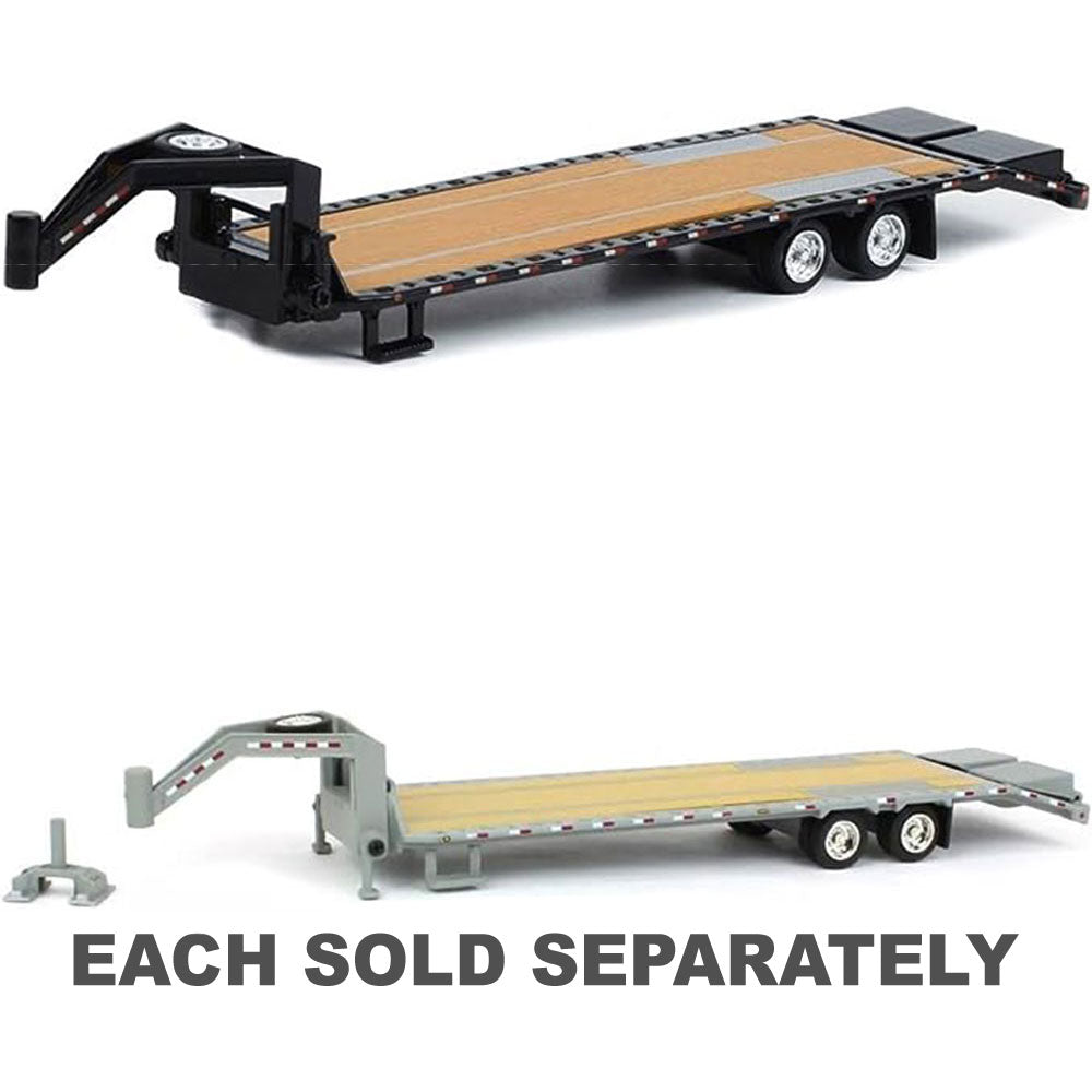 Gooseneck Trailer with Red & White 1:64 Scale 6pcs