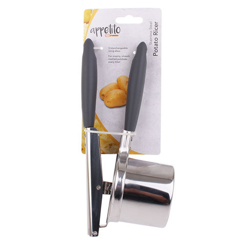 Appetito Stainless Steel Potato Ricer with 3 Discs