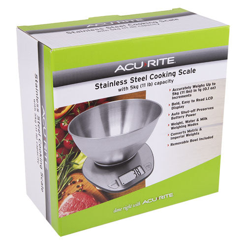 Acurite Stainless Steel Digital Scale with Bowl 1g/5kg
