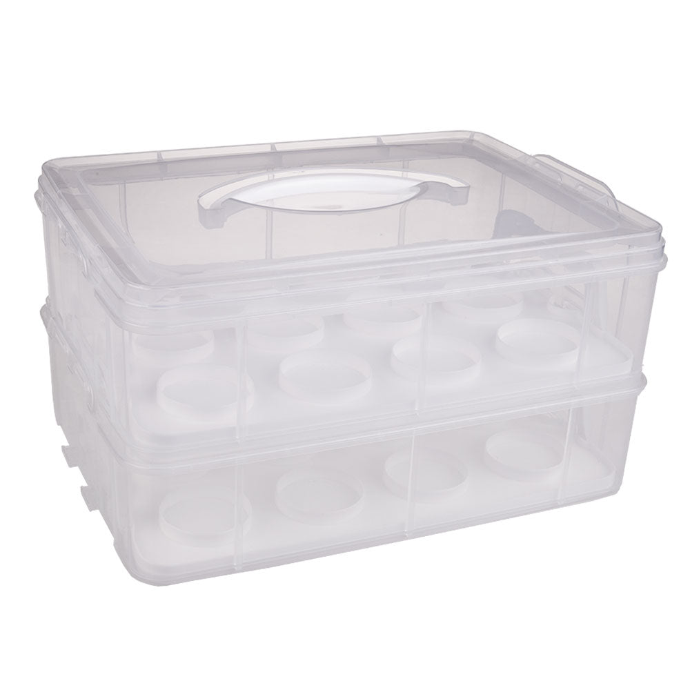 Daily Bake 24-Cup Stackable Cupcake Carrier (White)