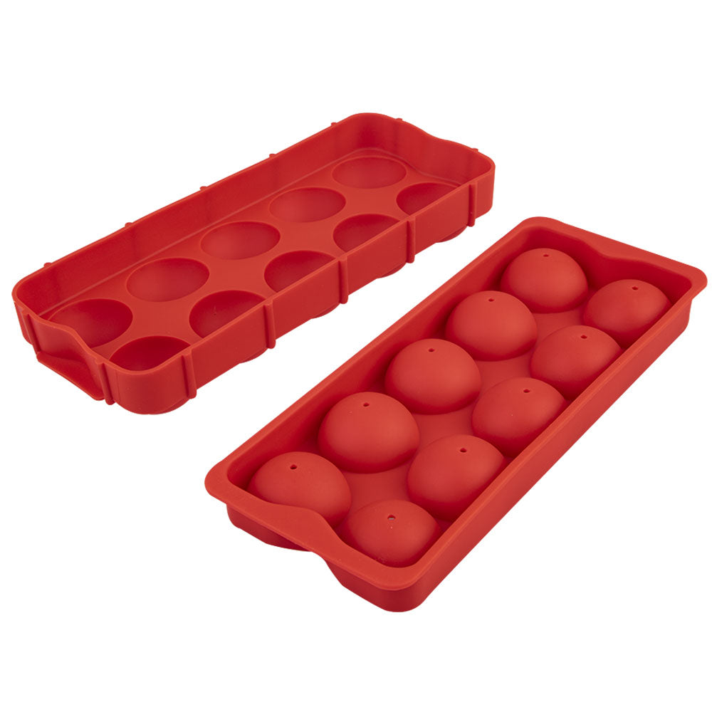 Appetito Silicone Round Ice Cube Tray (Red)