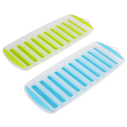 Appetito Easy Release 10-Cube Stick Ice Tray 2pc (Blue/Lime)