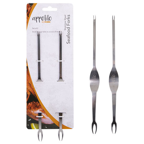 Appetito Stainless Steel Seafood Forks (Set of 2)