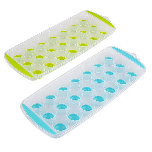 Appetito Easy Release 21-Cube Round Ice Tray 2pc (Blue/Lime)