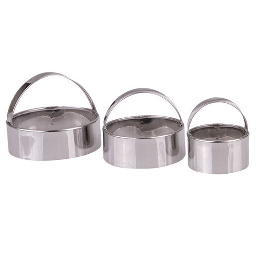 Appetito S/Steel Plain Scone Cutters with Handle (Set of 3)
