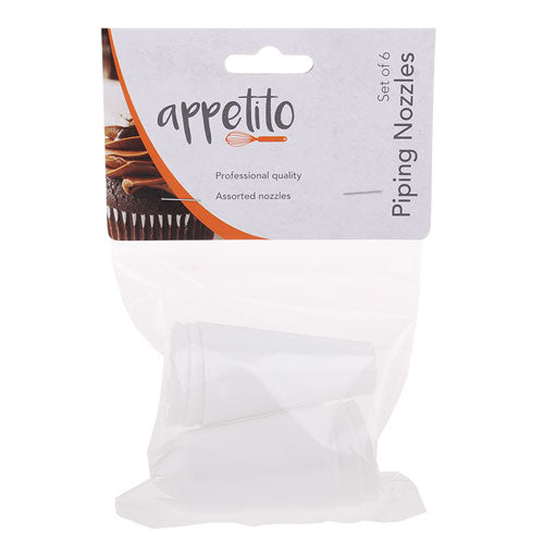 Appetito Plastic Piping Nozzles 6pcs (White)