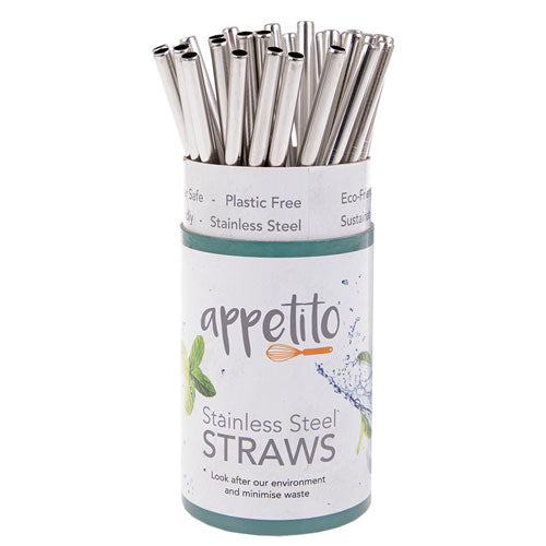 Appetito Stainless Steel Straight Smoothie Straws 36pcs