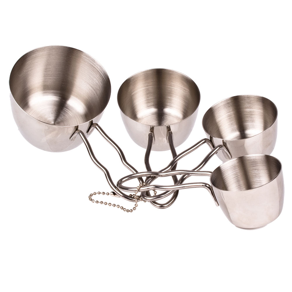Appetito Stainless Steel Measure Cups with Wire Handles 4pcs