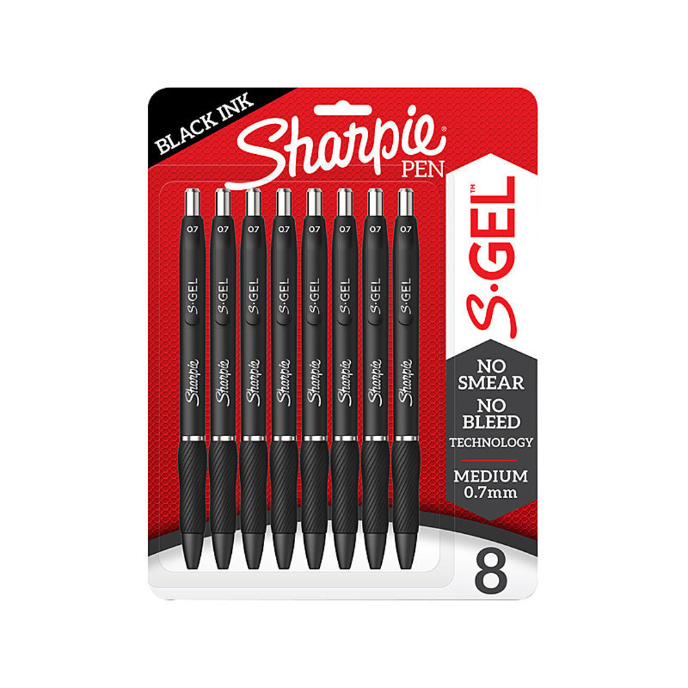 Sharpie Retractable Gel Pen 0.7mm 8pk (Black)