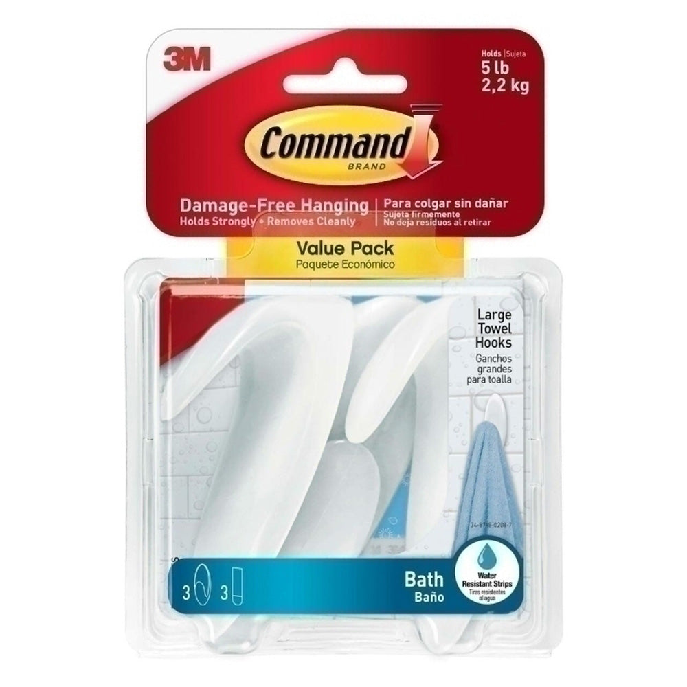 Command Large Towel Hooks Value (Box of 6)