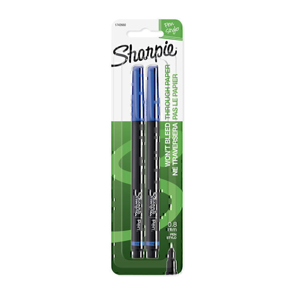 Sharpie Blue Pen Fine Twin-Pack (Box of 6)