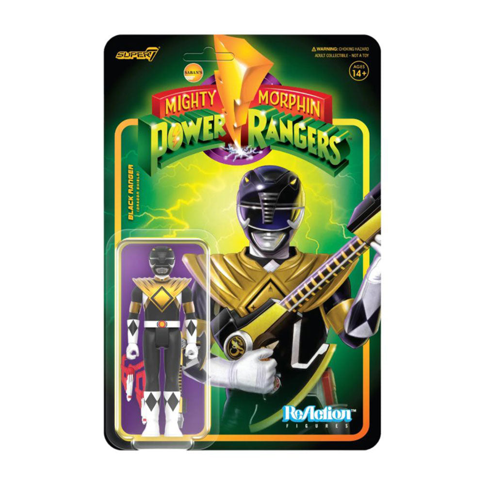 Power Rangers Black Ranger with Dragon Shield ReAction 3.75"