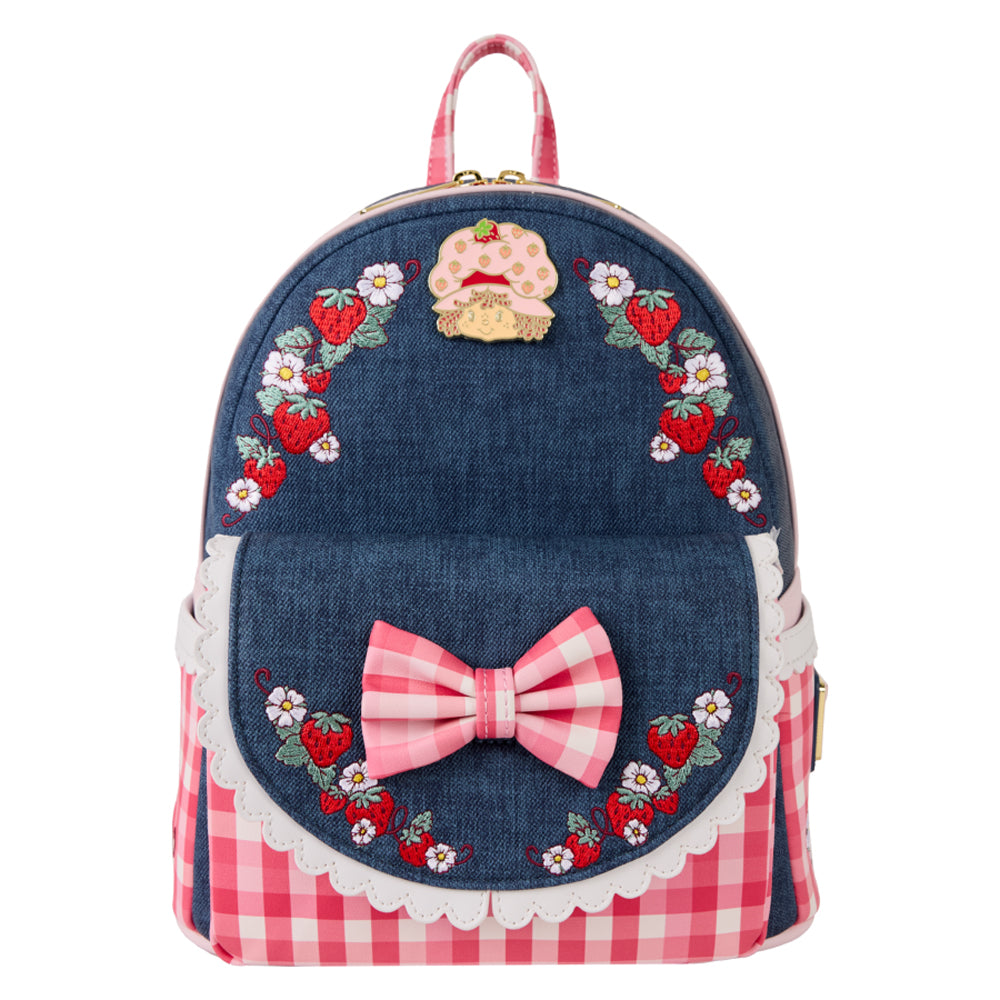 Strawberry Shortcake Faux Denim Mini Backpack
