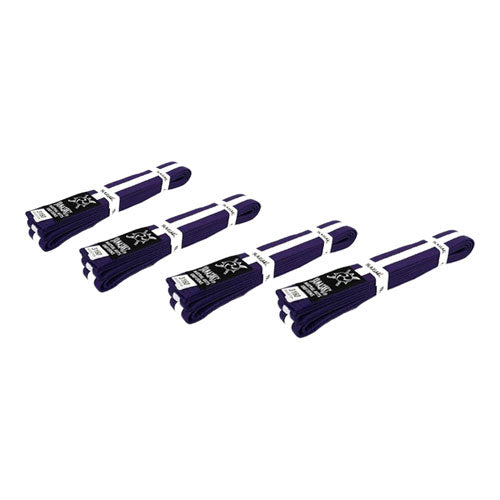 Yamasaki Coloured Martial Arts Belts with White Stripe (Purple)