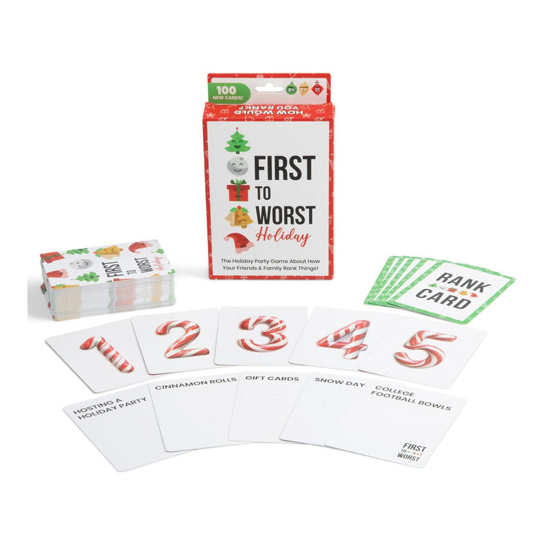 First to Worst Holiday Edition Tuck Box Party Game