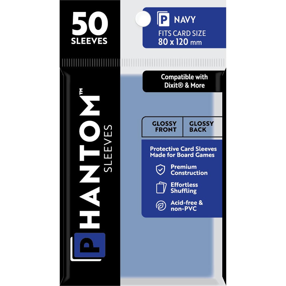 Navy Phantom Sleeves 50pcs (80x120mm)
