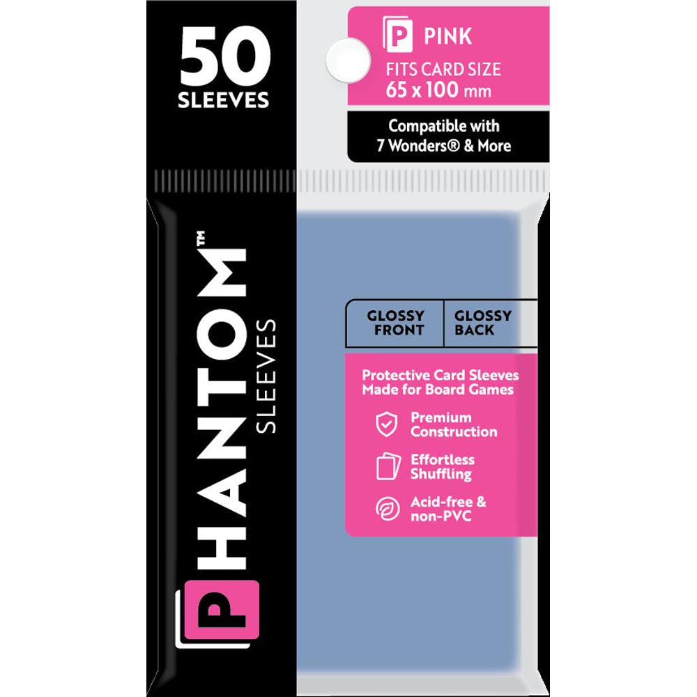 Pink Phantom Sleeves 50pcs (65x100mm)