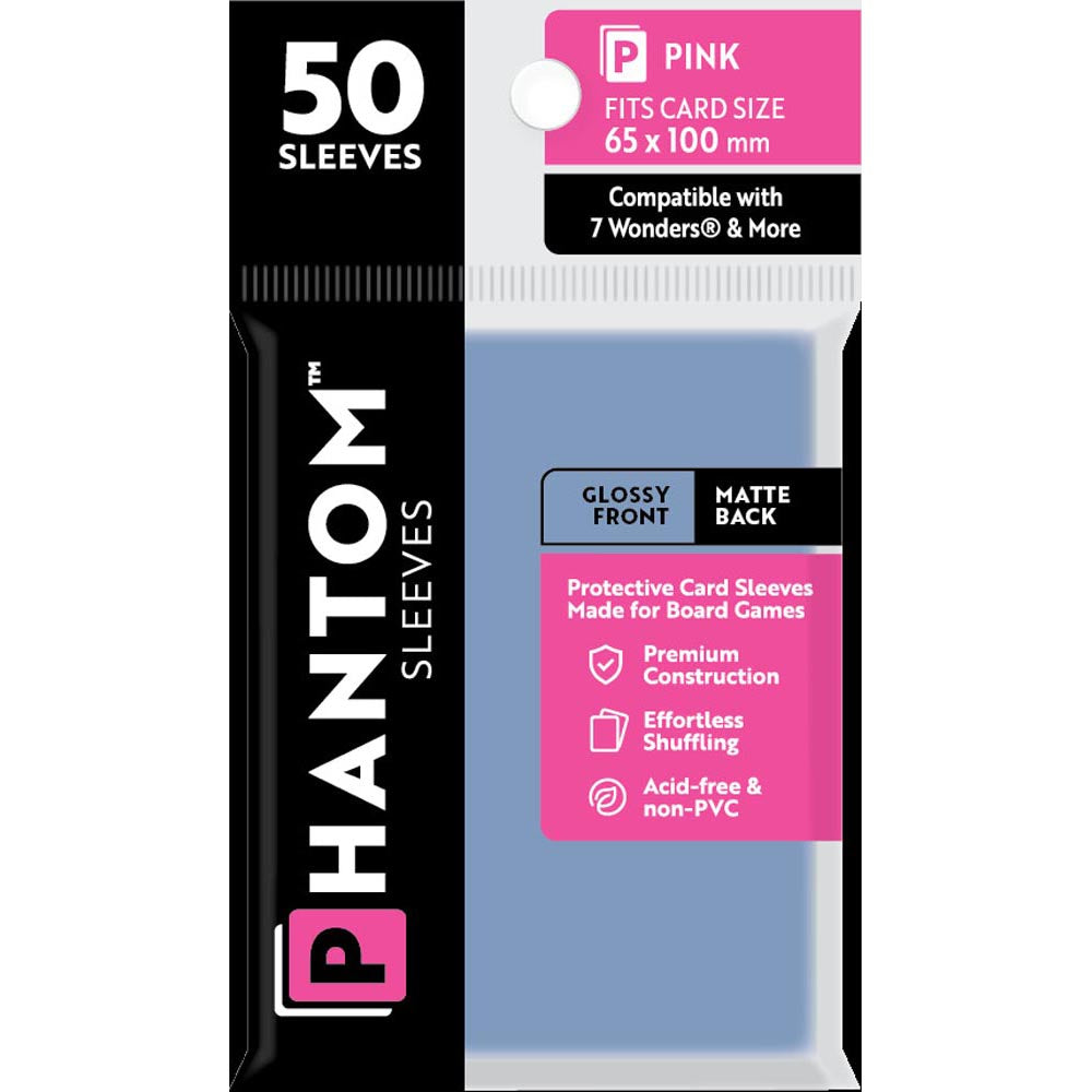 Pink Phantom Sleeves 50pcs (65x100mm)