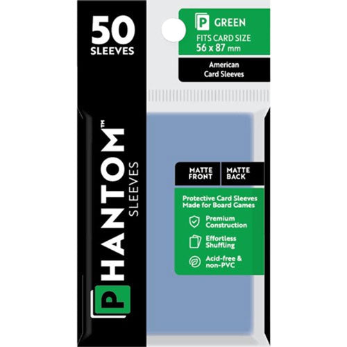 Green Phantom Sleeves 50pcs (56x87mm)