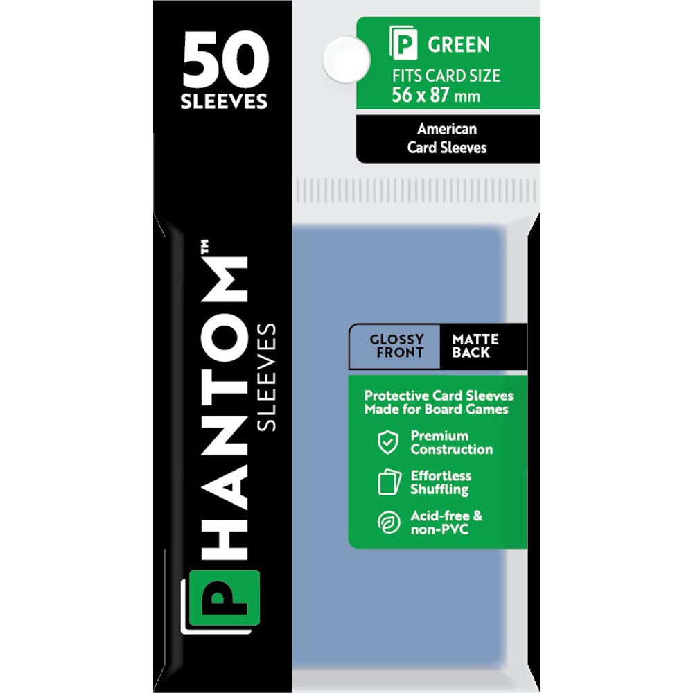 Green Phantom Sleeves 50pcs (56x87mm)