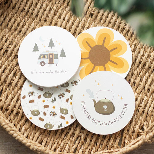 Home on the Road MDF Camping Coasters (Set of 4)