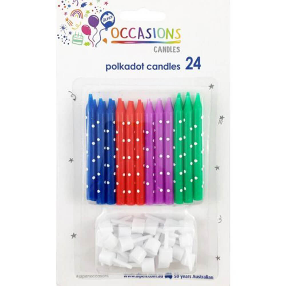 Alpen Birthday Candles with Holders (24pk)