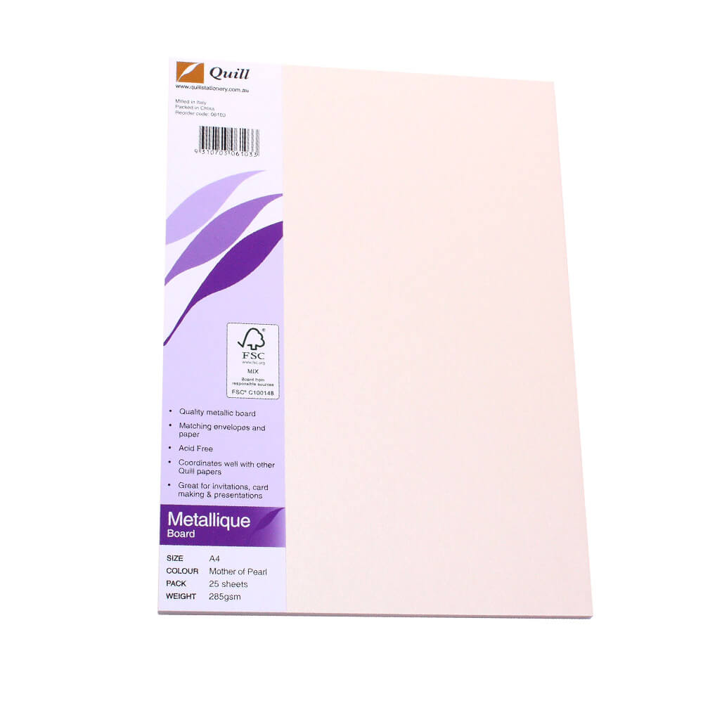 Quill A4 Metallique Board 285gsm (Pack of 25)