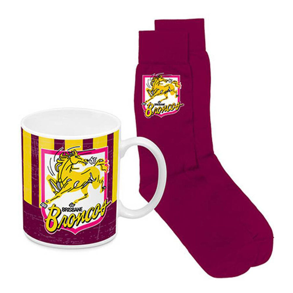 NRL Coffee Mug & Adult Socks Gift Pack 330mL