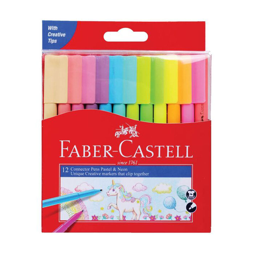 Faber-Castell Connector Pen Marker 12pcs (Pastel & Neon)