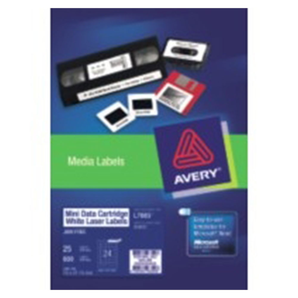Avery Labels for Lasers & Inkjet Printers 24pcs (72x21mm)