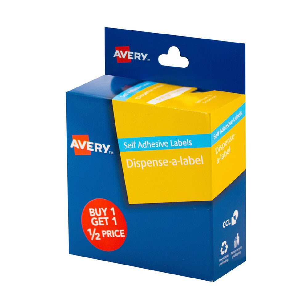Avery Label Dispenser 24mm 300pcs (Red & White)