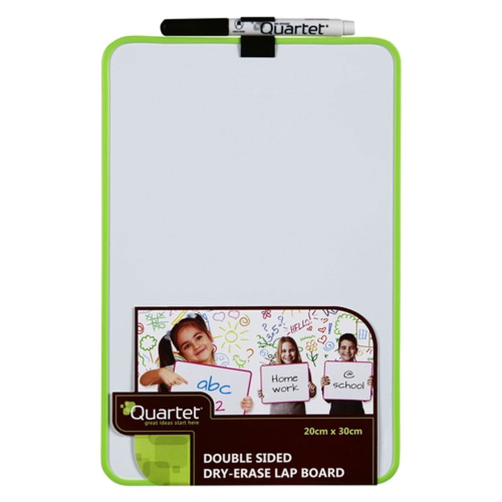 2 Sided Lap Whiteboard with Artline Marker Green (200x300mm)