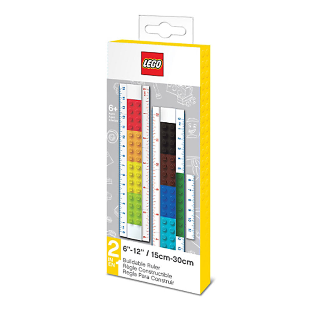 Lego 15-30cm Ruler with Buildable Bricks (White)