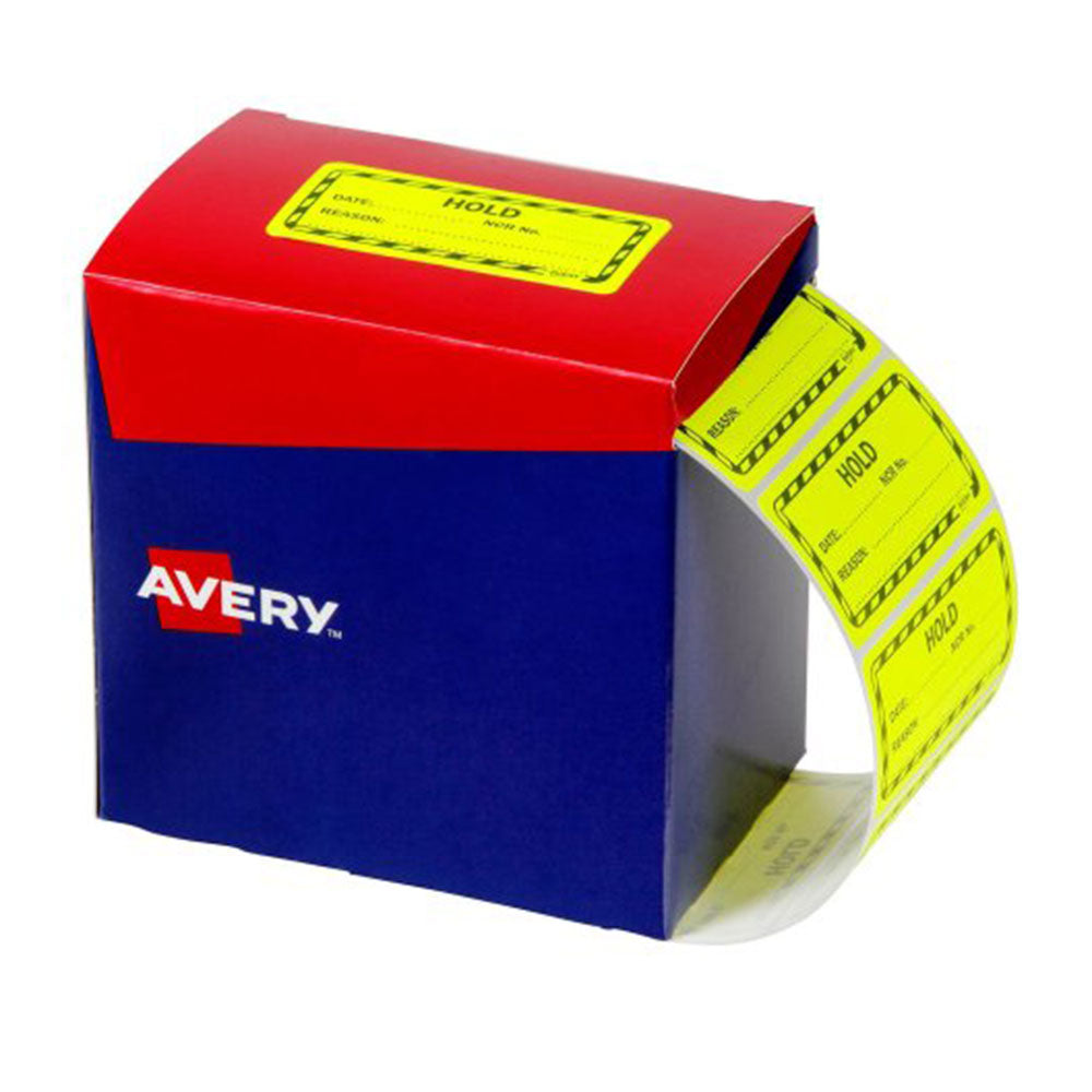 Avery Fluoro Yellow Hold Label 2000pcs/Roll (75x36mm)