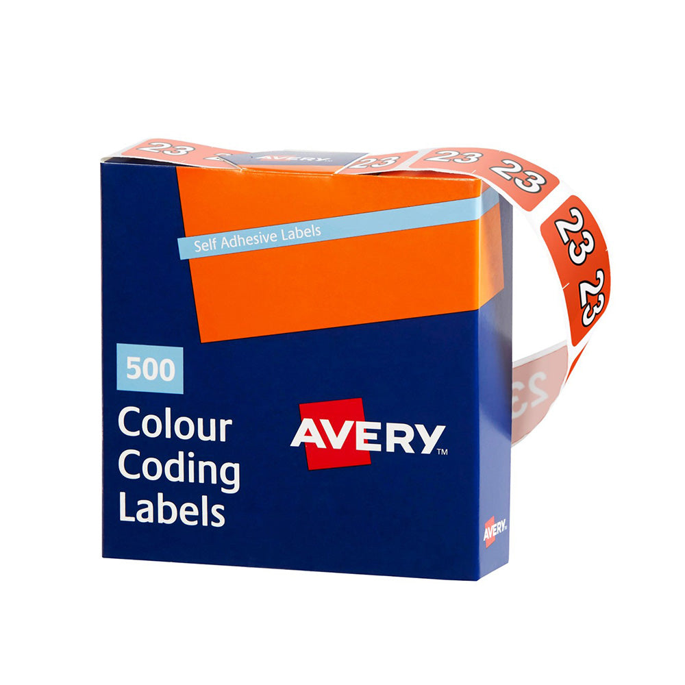 Avery 23 Side Tab Colour Coding Roll Label 500pcs (Orange)