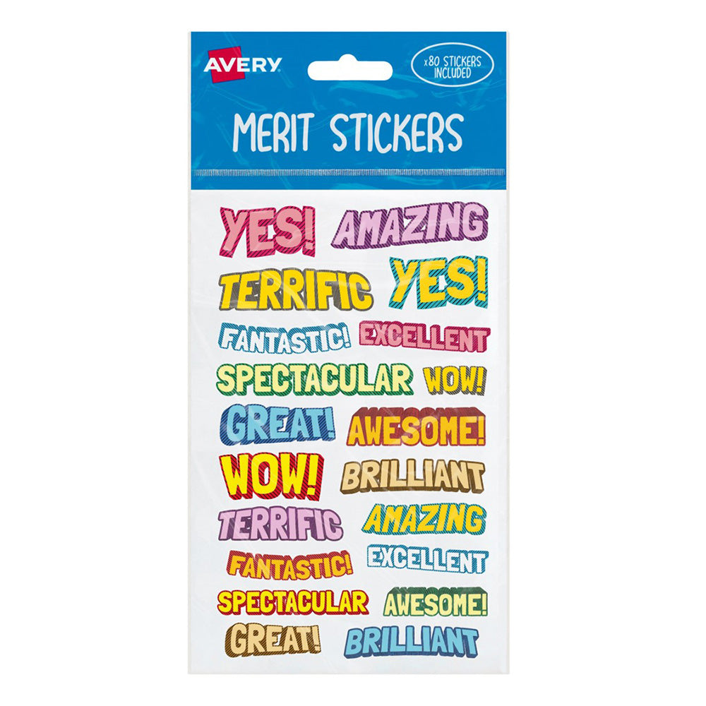 Avery Comic Shapes Merit Stickers 80pcs