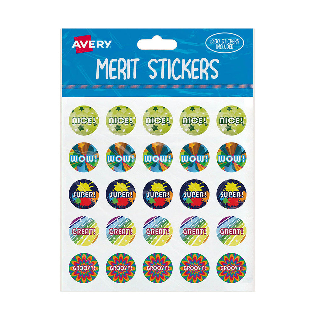 Avery Captions Merit Stickers 300pcs