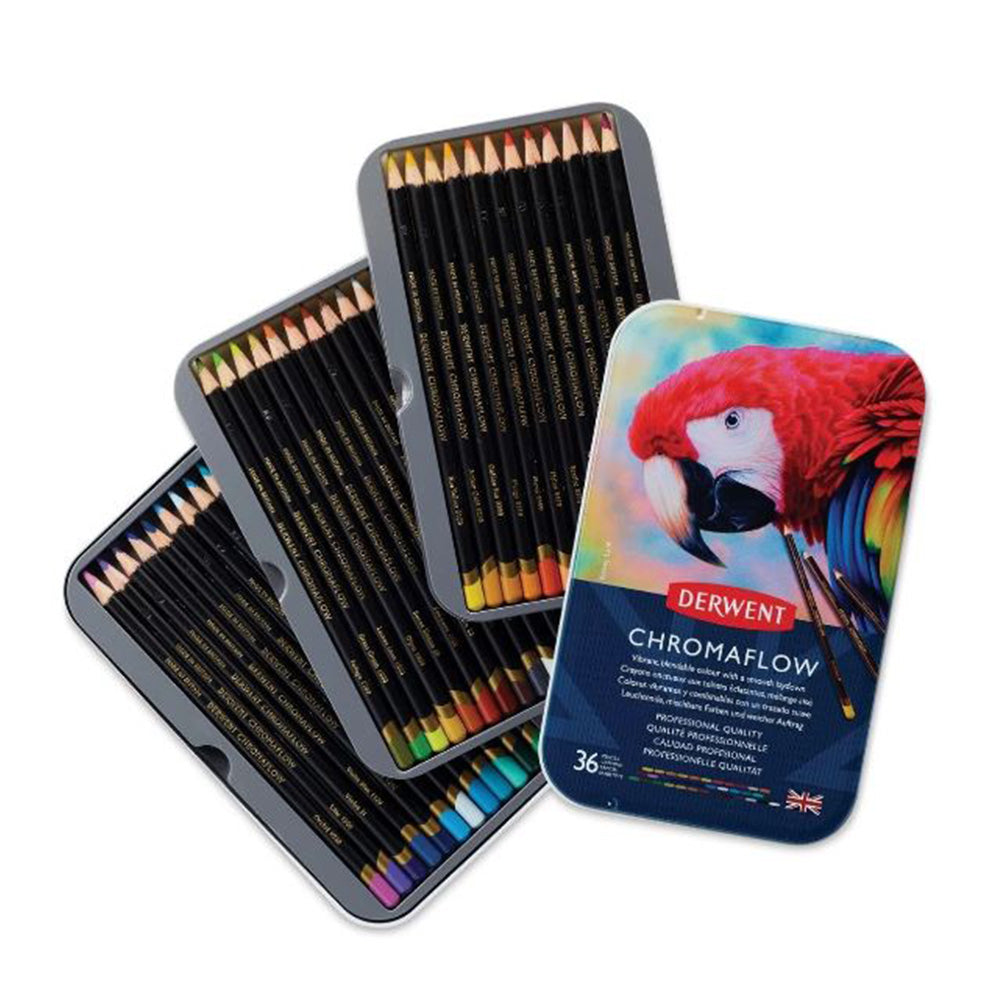 Derwent Academy Chromaflow Pencils in Tin