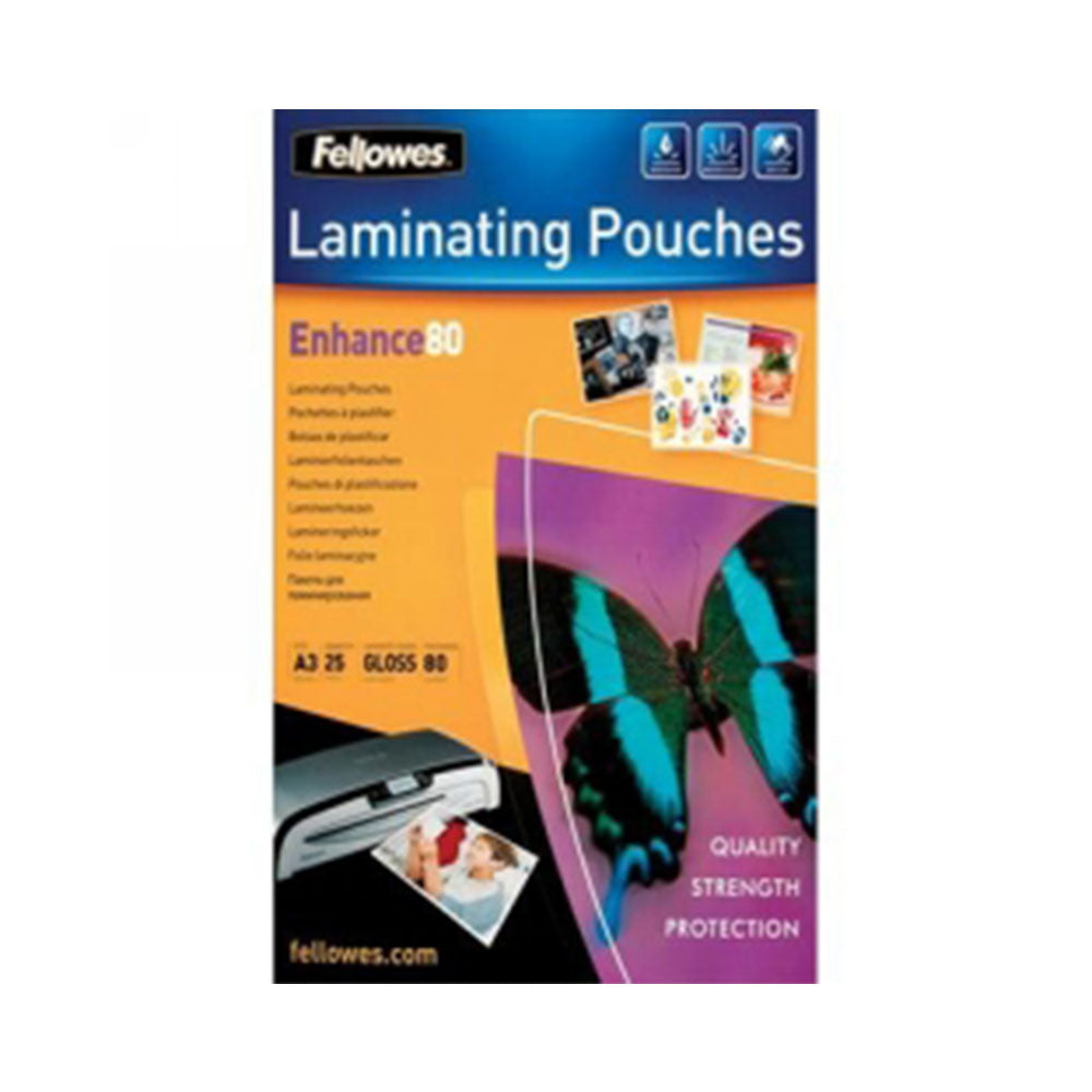 Fellowes A3 80 Micron Glossy Laminating Pouch (Pack of 25)