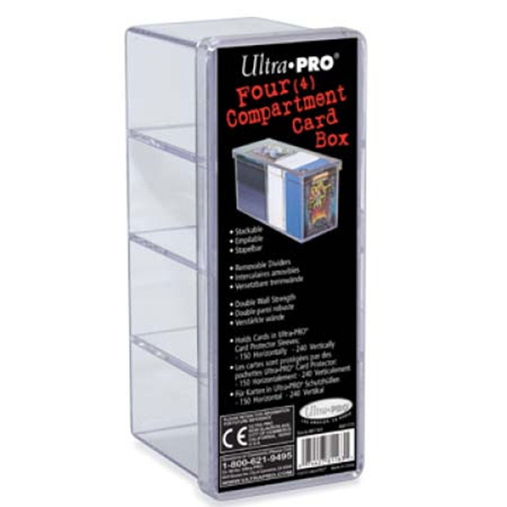 Ultra Pro 4-Compartment Card Storage Box (Clear)