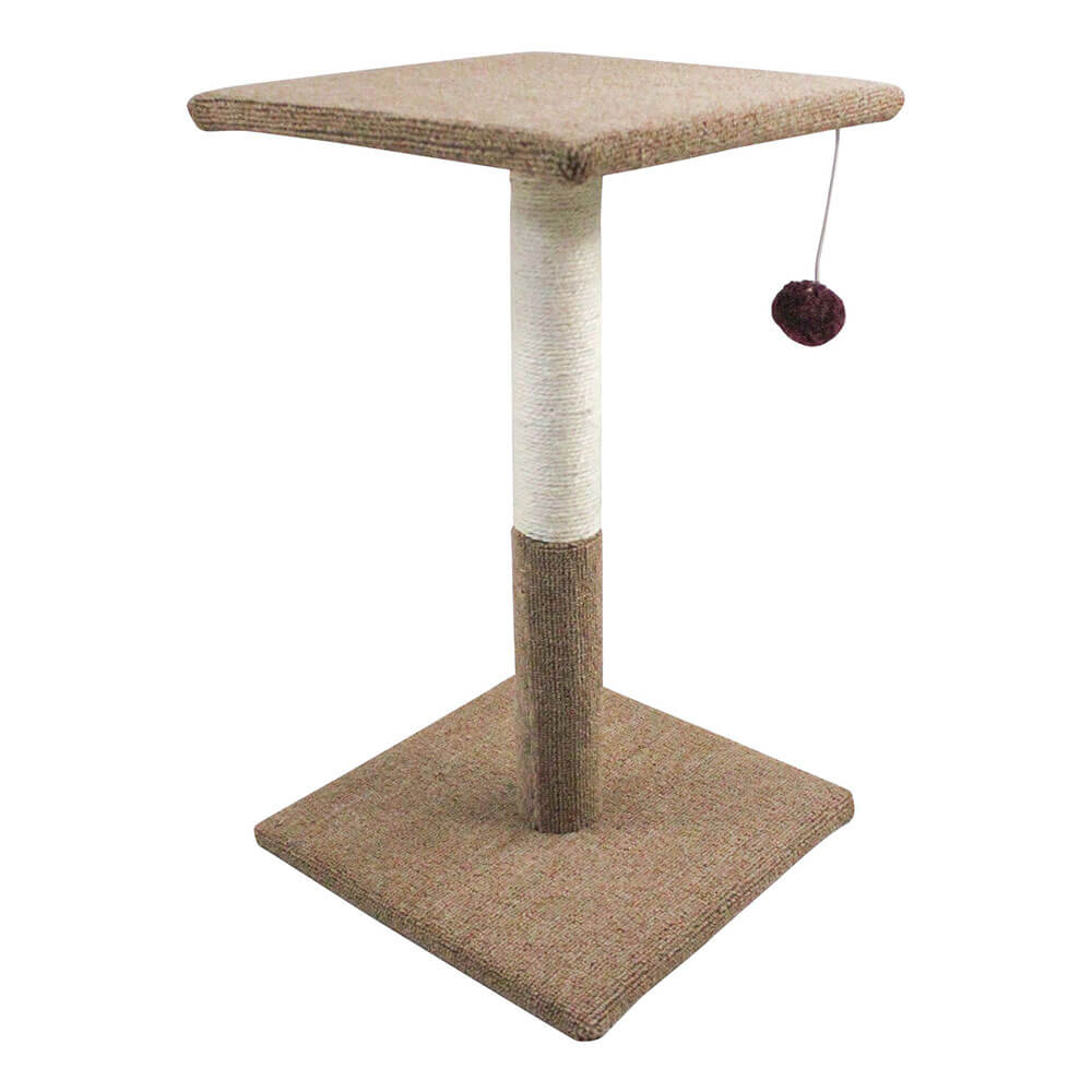 Cat Scratching Post w/ Hanging Rattle Balls (34.5x34.5x63cm)
