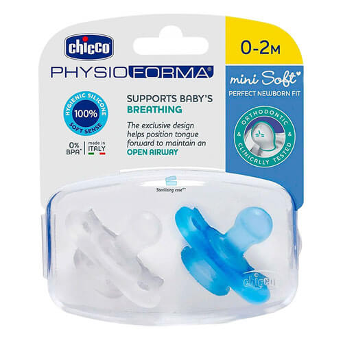 Chicco Nursing Physio Mini Soft Soother 2pcs (Blue)