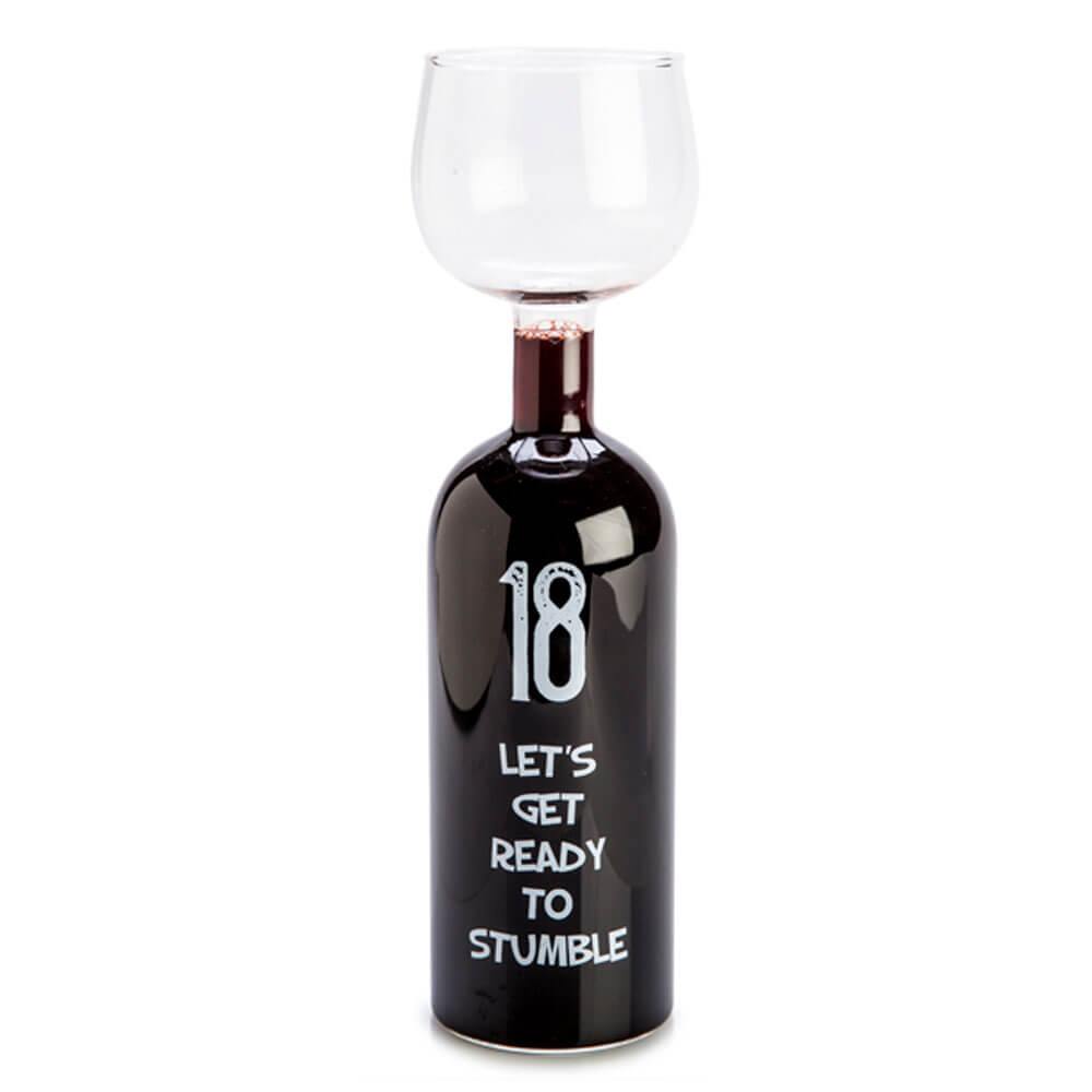 Gelukkige verjaardag wijnflesglas