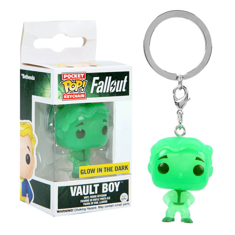Fallout Vault Boy Green Glow in Dark US Pocket Pop Keychain
