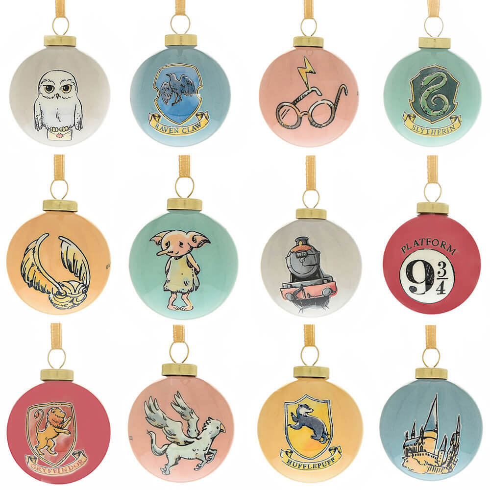 Harry Potter Christmas Charms Mini Baubles (Set of 12)