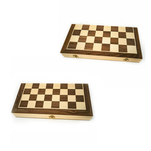 LPG Wooden Folding Chess Checkers Backgammon Set