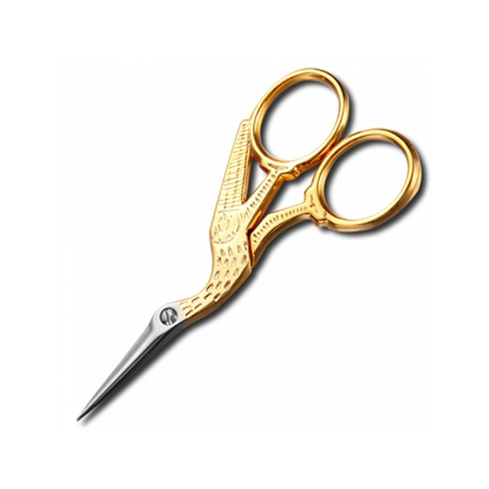 Gold-Plated Stork Embroidery Scissor