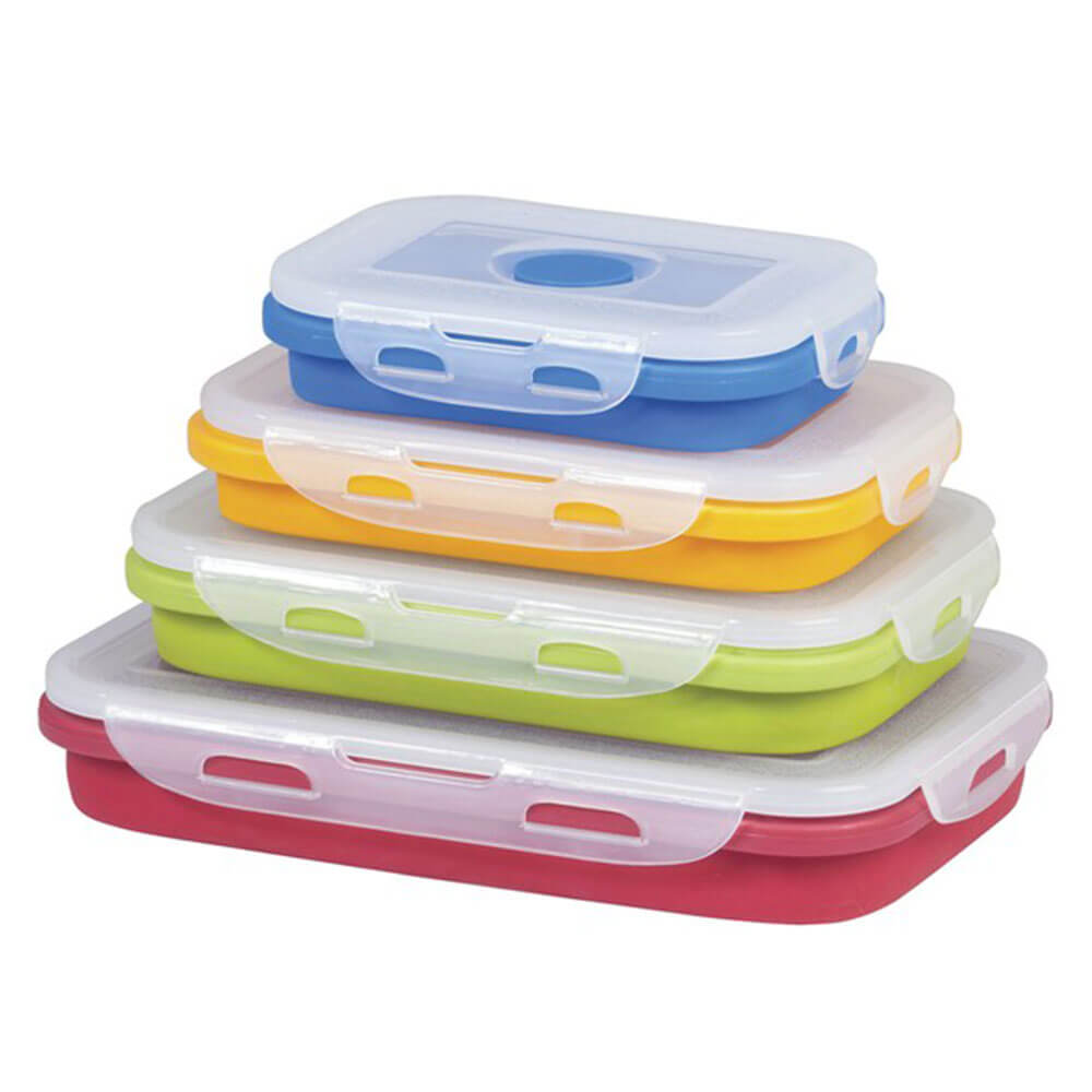 4 pcs. Set Collapsible Containers with Lid (400ml-1300ml)
